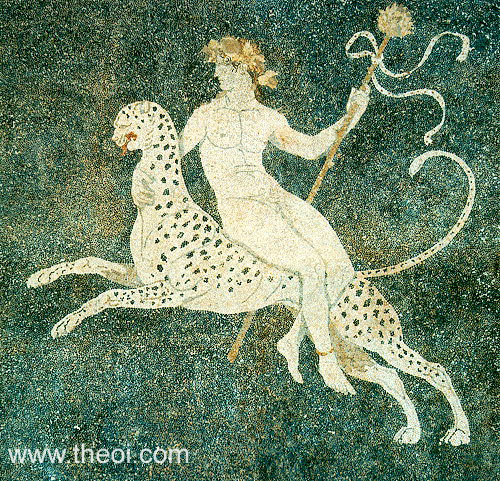 ionysus riding panther | Greek mosaic from Pella C4th B.C. | Pella A