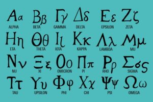 Ancient greek alphabet contains 24 letters, starting with alpha and ending with omega