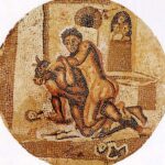 Theseus & Minotaur - Ancient Greco-Roman Mosaic