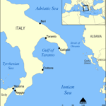 A map of the italian sea Description automatically generated