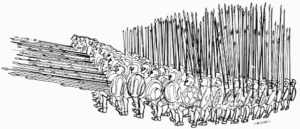 A line drawing of a group of soldiers
AI-generated content may be incorrect.